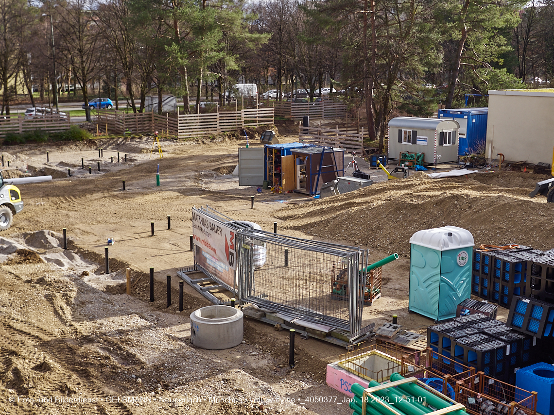 18.01.2023 - Baustelle an der Quiddestraße Haus für Kinder in Neuperlach